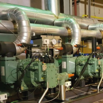 Centrale frigorifique compresseurs à vis.