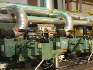 Centrale frigorifique compresseurs à vis.